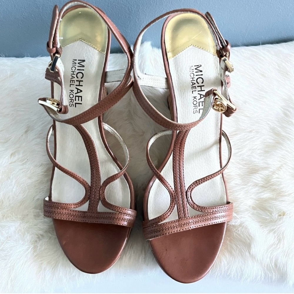 Michael Kors Cicely Cork Wedge Platform Sandals